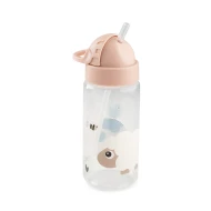 Láhev s brčkem Tiny farm růžová 350 ml