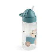 Láhev s brčkem Tiny farm modrá 350 ml