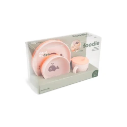 Jídelní set Foodie s přísavkou Wally růžový Jídelní set Foodie s přísavkou Wally růžový