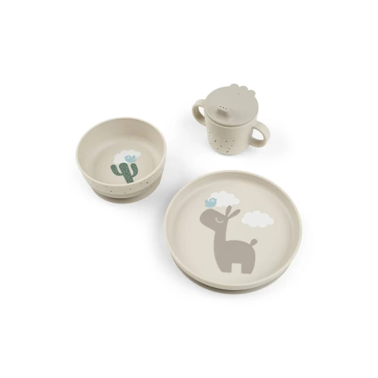 jídelní set Foodie s přísavkou Lalee, pískový – Done by Deer DBD_1593099