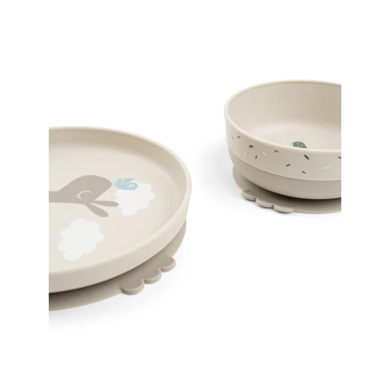 jídelní set Foodie s přísavkou Lalee, pískový – Done by Deer DBD_1593099