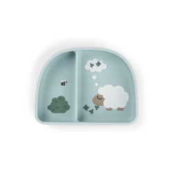 Přísavná miska s přihrádkami Stick&Stay Tiny farm modrá