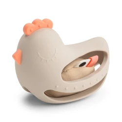 Kousátko s chrastítkem Clucky písková