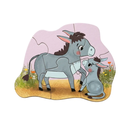 První puzzle Farma 6v1 se zvířátky z farmy a mláďátky