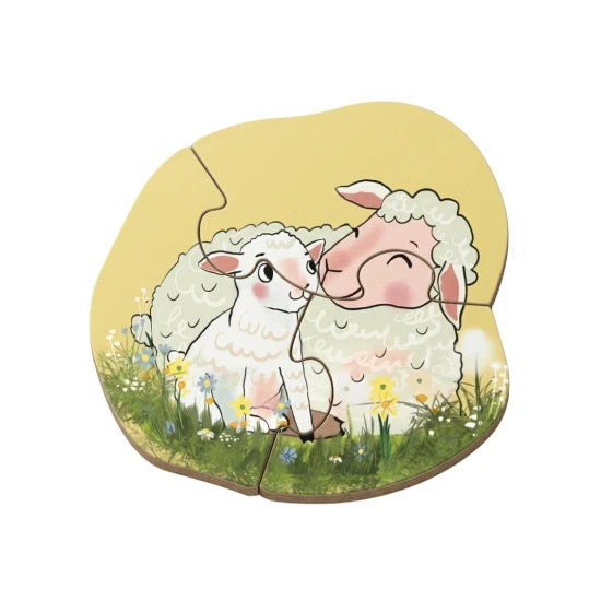 První puzzle Farma 6v1 se zvířátky z farmy a mláďátky