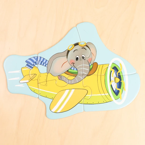 První puzzle Doprava 6v1 – dětské puzzle se zvířátky a dopravními prostředky