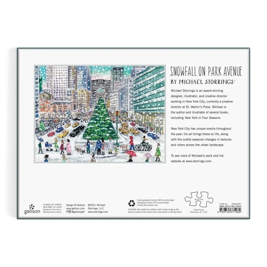 Galison Puzzle Sněžení na Park Avenue 1000 dílů Poskládejte toto 1000 dílné puzzle a odhalte zasněžený Park Avenue.