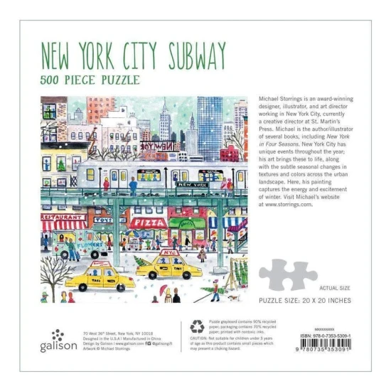 Poskládejte toto 500 dílné puzzle a odhalte zimní říši divů v New Yorku.
