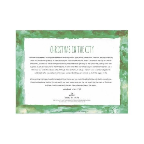 Galison Puzzle Vánoce ve městě 1000 dílů Poskládejte toto 500 dílné puzzle a odhalte zimní říši divů ve městě.