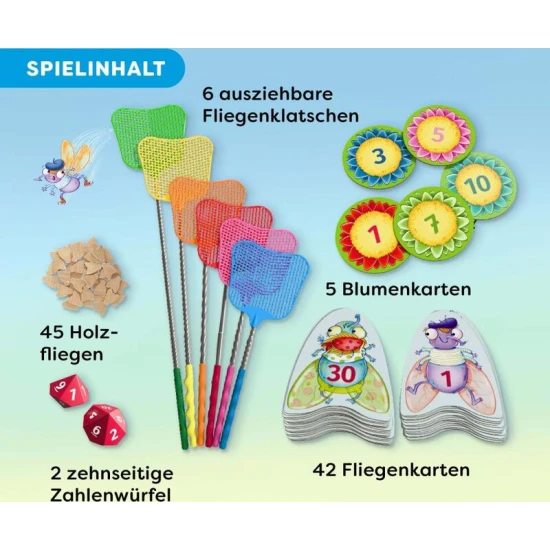 Společenská hra Pác Malá násobilka do 100 - děti se učí násobilku a zlepšují koncentraci při zábavné hře s mouchami.