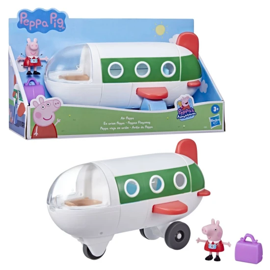 Letadlo Prasátko Peppa s figurkou a kufříkem 