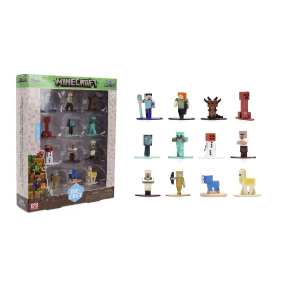 Dickie Toys Minecraft kovové sběratelské nanofigurky, sada 12 ks