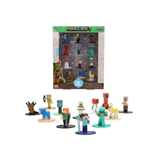 Dickie Toys Minecraft kovové sběratelské nanofigurky, sada 12 ks