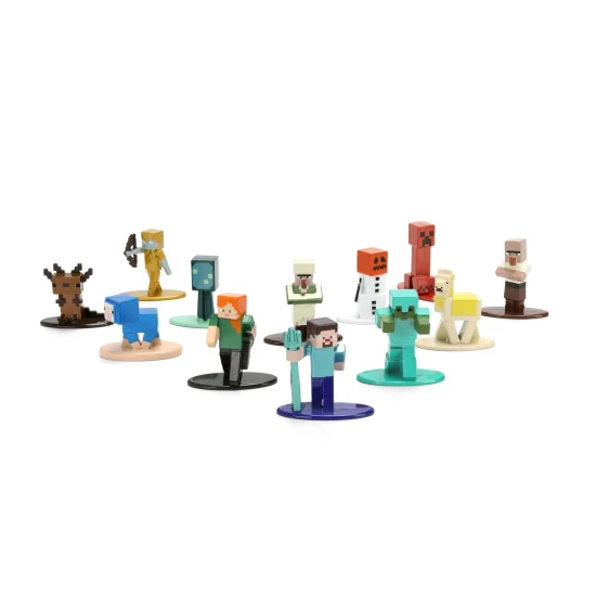 Dickie Toys Minecraft kovové sběratelské nanofigurky, sada 12 ks
