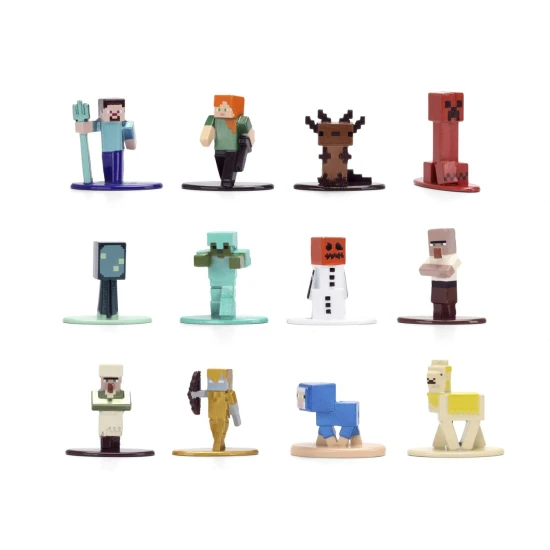 Dickie Toys Minecraft kovové sběratelské nanofigurky, sada 12 ks