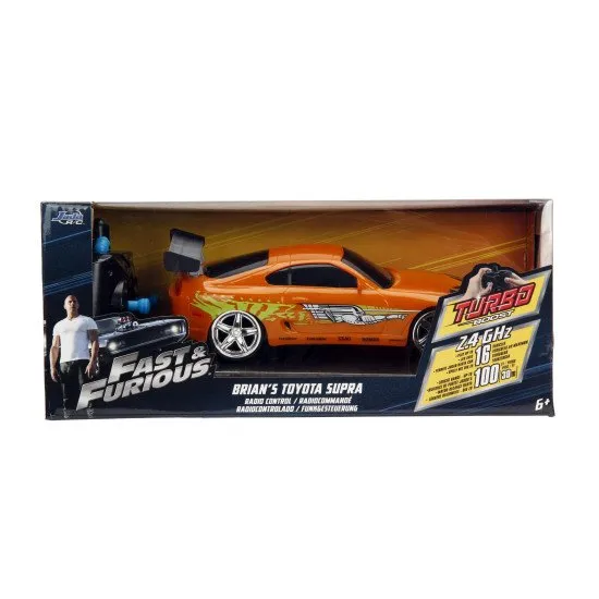 RC auto Brian's Toyota Supra 1:24 v syté oranžové barvě, na dálkové ovládání