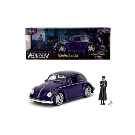 Wednesday auto 1972 VW Beetle 1:24 a figurka Wednesday