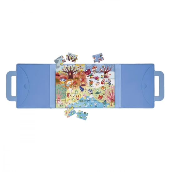 Janod Magnetické puzzle v kufříku Roční období 36 ks