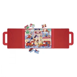 Magnetické puzzle v kufříku Hasiči 36 ks