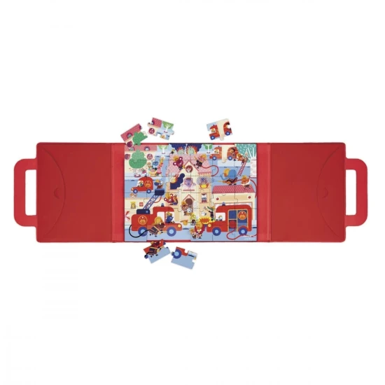 Janod Magnetické puzzle v kufříku Hasiči 36 ks