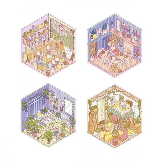 Janod Samolepky Cosy Stickers Minisvět Interiéry