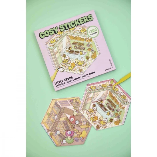 Janod Samolepky Cosy Stickers Minisvět Obchůdky