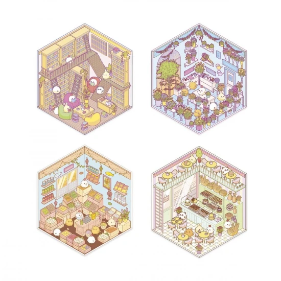 Janod Samolepky Cosy Stickers Minisvět Obchůdky