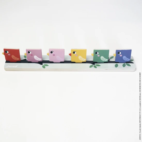 Janod Hra Ptáčci Didaktik Hra Ptáčci Didaktik – vzdělávací dřevěná hra pro třídění barev, tvarů a velikostí pro děti