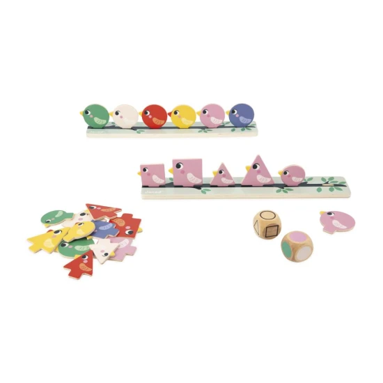 Janod Hra Ptáčci Didaktik Hra Ptáčci Didaktik – vzdělávací dřevěná hra pro třídění barev, tvarů a velikostí pro děti