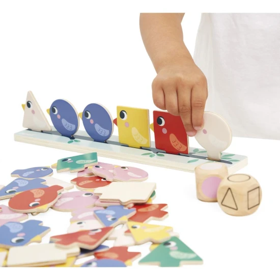 Janod Hra Ptáčci Didaktik Hra Ptáčci Didaktik – vzdělávací dřevěná hra pro třídění barev, tvarů a velikostí pro děti