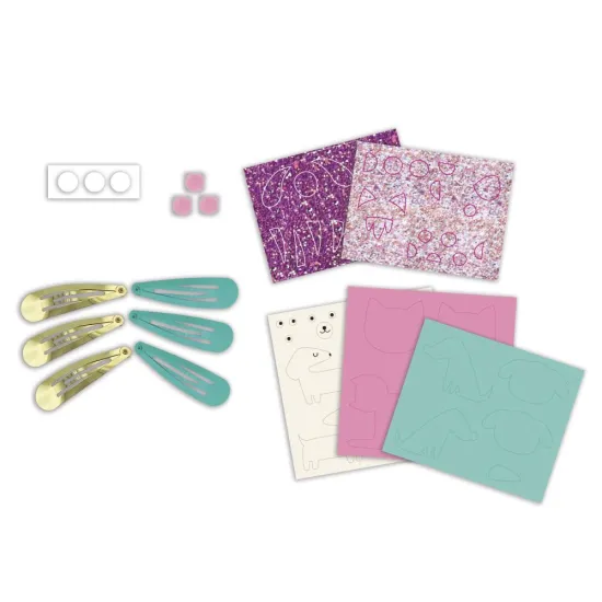 DIY kreativní sada pro výrobu vlasových sponek s motivem mláďátek – 6 ks, pro děti od 5 let.