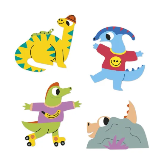 Barevné samolepky dinosaurů – kreativní sada 100 ks od Janod