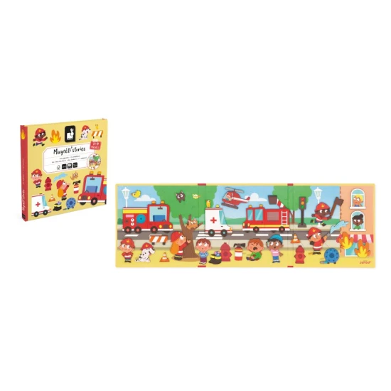 Magnetické příběhy pro děti s požárníky od Janod.