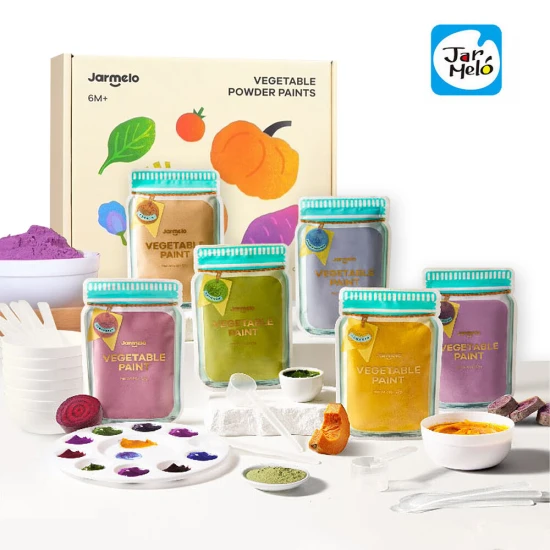 Přírodní rostlinné prstové barvy v prášku pro děti – omyvatelné a bezpečné