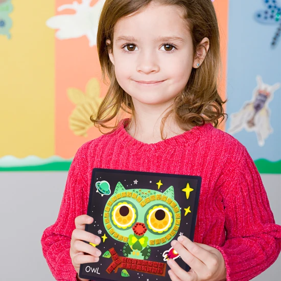 Jarmelo Mozaika – Svět zvířat, 8 karet, pěnové mozaikové kousky a třpytivé kamínky pro kreativní tvorbu dětí