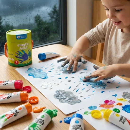 Jarmelo prstové barvy – sada 7 tubek netoxických barev ideální pro děti od 2 let