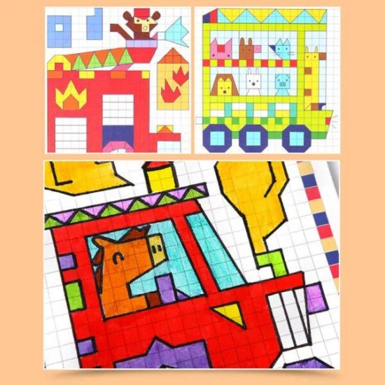 Jarmelo Pixel Art Dopravní prostředky – omalovánka s 16 předtištěnými pixel zvířátky pro děti