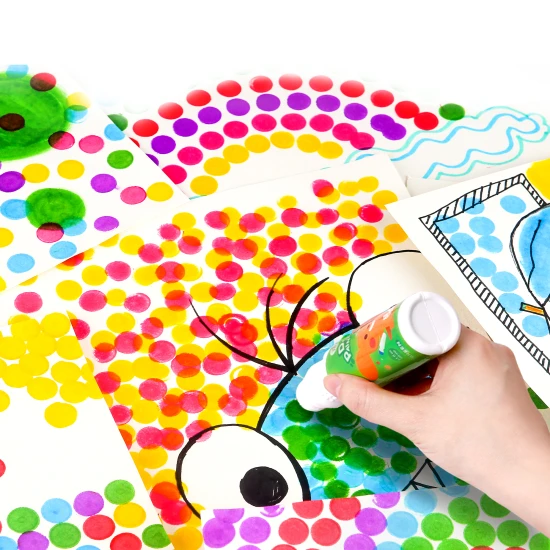 Jarmelo barvy v tubě – sada 6 omyvatelných a netoxických barev s pěnovým aplikátorem