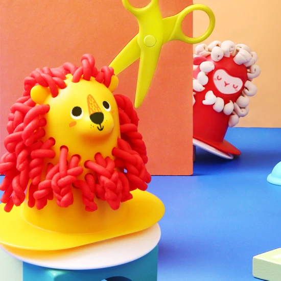 Jarmelo Modelovací sada Kadeřnictví – těsto ve 4 barvách, nástroje a zvířecí postavičky, netoxická kreativní hračka