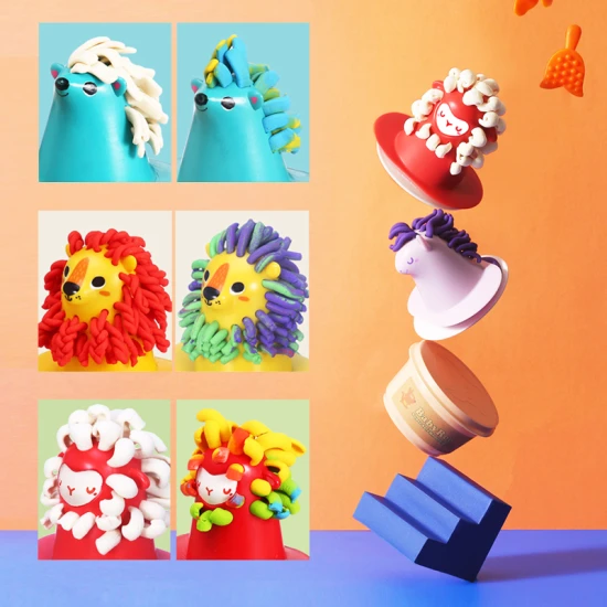 Jarmelo Modelovací sada Kadeřnictví – těsto ve 4 barvách, nástroje a zvířecí postavičky, netoxická kreativní hračka