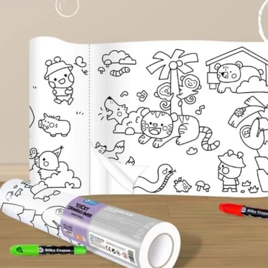 Jarmelo Omalovánka v roli Zvířátka – nalepovací omalovánka 118 × 40cm na zeď, pracovní stůl i podlahu