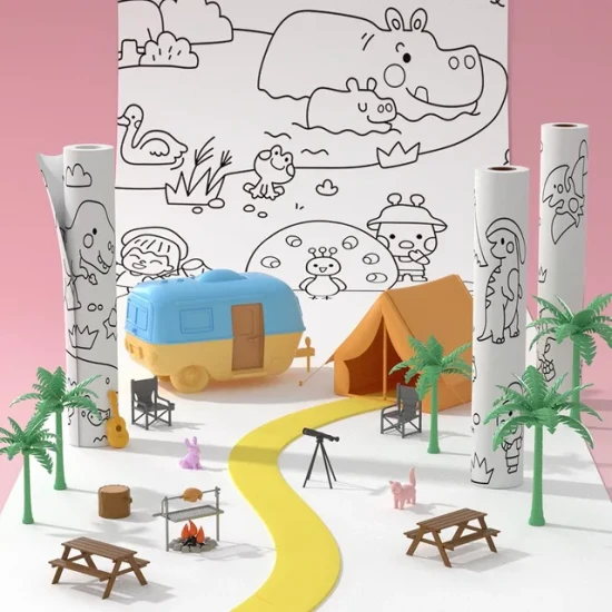 Jarmelo Omalovánka v roli Dinosauři – nalepovací omalovánka 118 × 40cm na zeď, pracovní stůl i podlahu