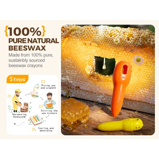 Jarmelo První voskovky ze včelího vosku 12 ks Jarmelo voskovky ze včelího vosku – 12 ks v pevné krabičce, barevné, hravé a bezpečné pro děti