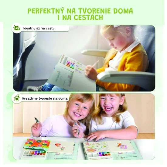 Jarmelo malování vodou – Pet Paradise, kniha s 8 barvami, 2 štětci a omalovánkami zvířátek