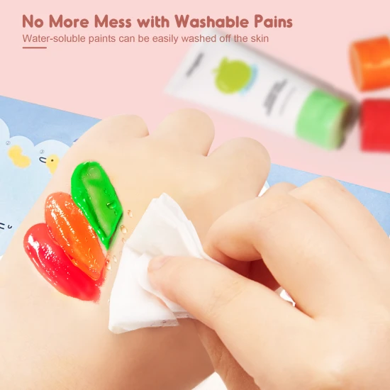 Jarmelo prstové barvy s vůní – sada 12 barev s příjemnými vůněmi, netoxické a omyvatelné