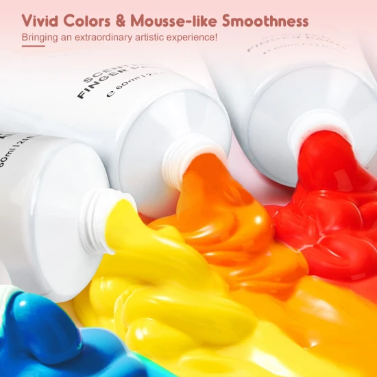 Jarmelo prstové barvy s vůní – sada 12 barev s příjemnými vůněmi, netoxické a omyvatelné