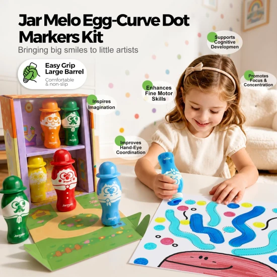Jarmelo Barvy v tubě s omalovánkami Dot Family 6 ks – model JA99537