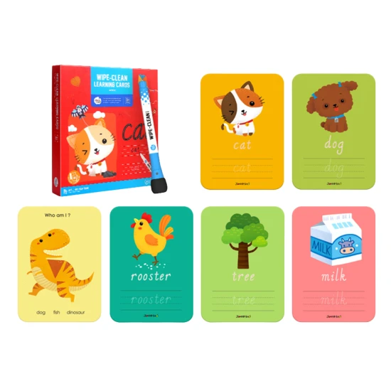 Jarmelo stírací edukativní kartičky – anglická slova EN, stírací fix, edukační hra.