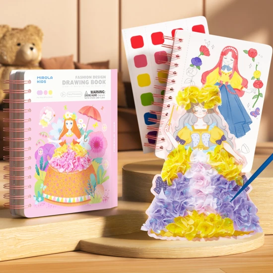 Jarmelo Fairy Princesses – kreativní knížka s akvarelovou malbou, poke craft textiliemi a samolepkami pro děti