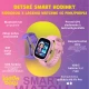 Dětské smart hodinky Kiddoboo x Lagenio WatchMe 4G v růžovo-fialové barvě s displejem, kamerou a SOS funkcí - bezpečný a hravý doplněk pro děti.